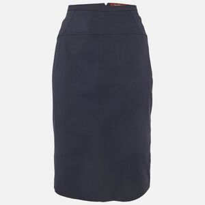 Max Mara Studio Navy Blue Stretch Knit Pencil Skirt L